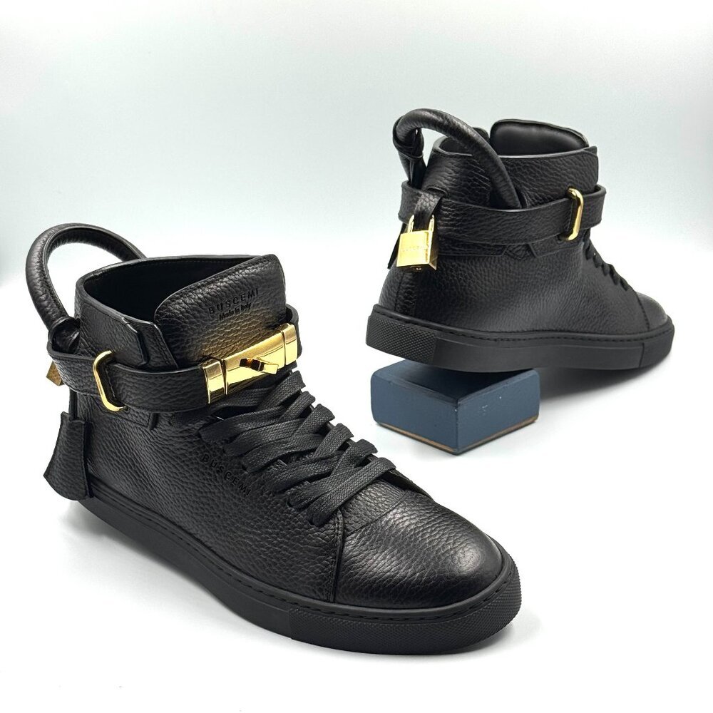 Buscemi Mens Twist-Lock Leather Sneakers